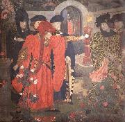 Henry Arthur Payne Plucking the Red and White Roses in the Old Temple Gardens china oil painting artist